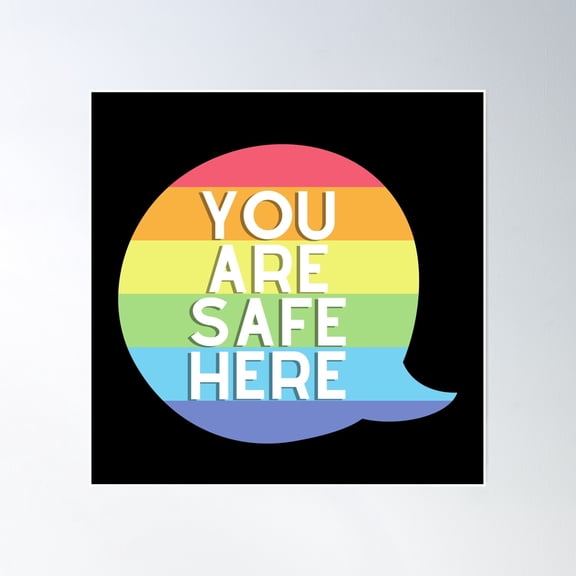 You Are Safe Here Poster Wall Art, Modern Wall Decor, 16x16 UNFRAMED