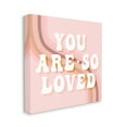 thumbnail image 1 of You Are So Loved Phrase Retro Curved Rainbow Inspirational Gallery-Wrapped Canvas Print Wall Art, 17x17, 1 of 5