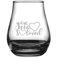 thumbnail image 1 of You Are So Loved Valentine's Day Quotes Etched 4.1oz Spey Dram Whisky Glass, 1 of 1