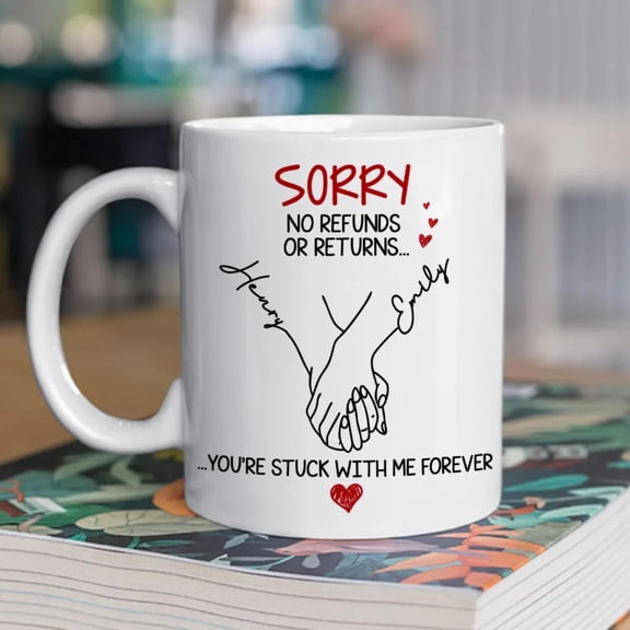 You Are Stuck With Me Forever Couple Personalized Custom Mug, Bekilab Ceramic Coffee Mug, 11oz 15oz Gift