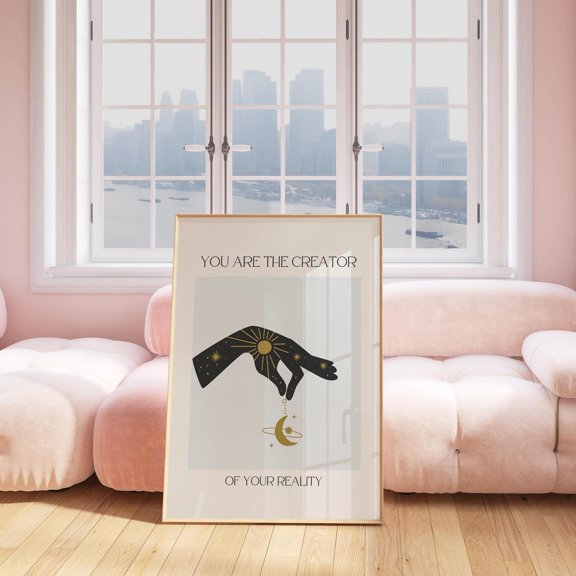 You Are The Creator Of Your Reality Typography Print, Spiritual Quote, Inspirational Art, Spirituality Art, #3178, Unframed Poster Size 24x36