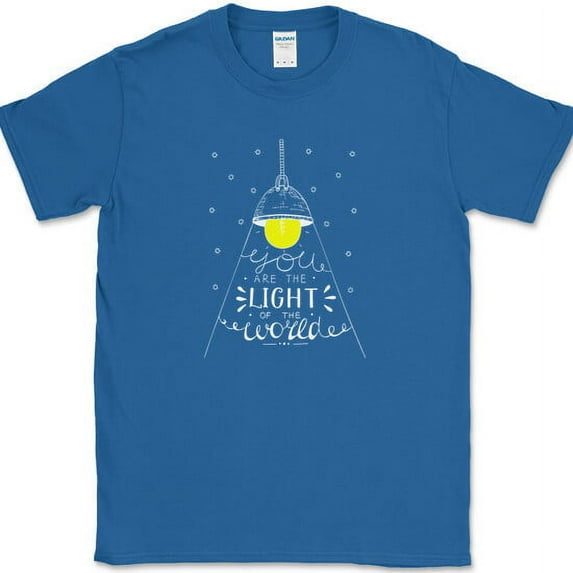 You Are The Light of The World T-Shirt Motivational Inspirational Tee - Royal Blue, 3XL