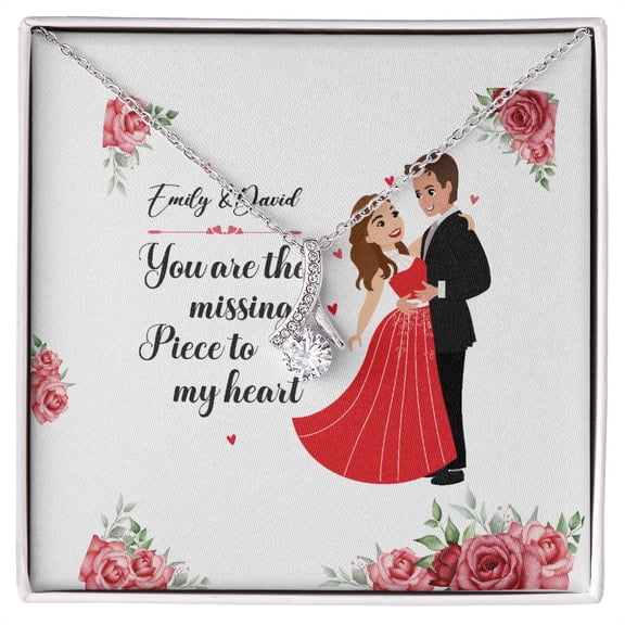 You Are The Missing Piece to My Heart Alluring Ribbon Necklace