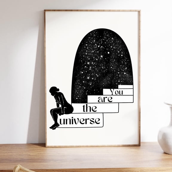 You Are The Universe Cosmic Spiritual Typography Poster, Unframed Size 16x24