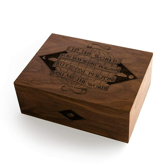 You Are The World Wood Keepsake Box [Personalized Custom Gifts, Anniversary, Wedding, Baby, Memory]