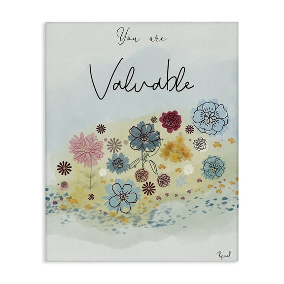 Stupell Industries You Are Valuable Modern Blooms Canvas Wall Art, design by Renel Peters, 30 x 24
