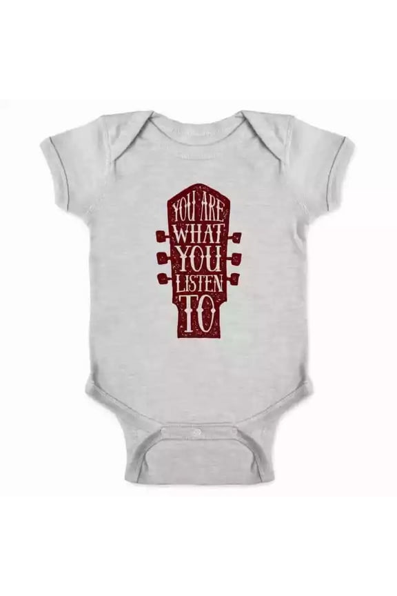 You Are What You Listen To Music Retro Vintage Guitar Band Baby Bodysuit Cute Baby Onesie, BABY BODYSUIT LAT 4424