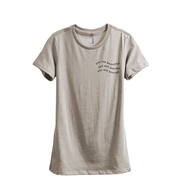 You Are Worthy Women's Fashion Relaxed T-Shirt Tee Heather Tan Medium