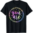 thumbnail image 1 of You Are Worthy You Are Loved Mental Health Awareness T-Shirt, 1 of 4