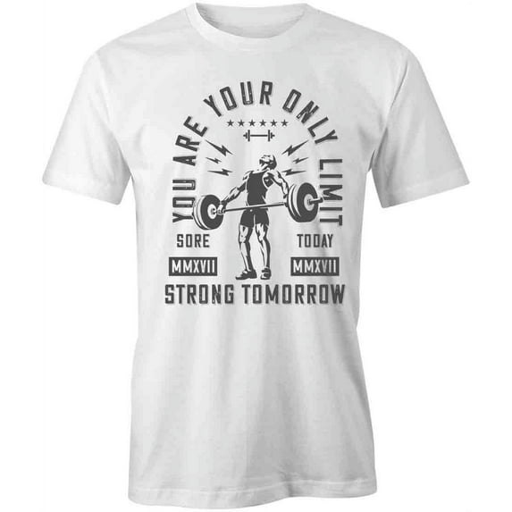 You Are Your Only Limit T-Shirt | Motivational Workout White Tee Gift