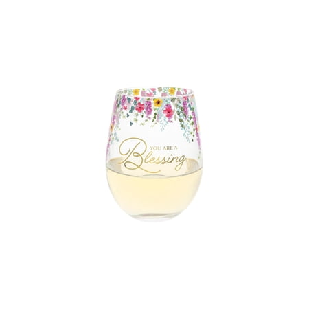 Pavilion Gift Company - You Are A Blessing - 17 oz Family Member Friend Mentor Caregiver Partner Stemless Wine Glass