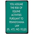 thumbnail image 1 of You Assume The Risk of The Equine Activities Pursuant to Pennsylvania Law Novelty Sign Funny Aluminum Metal Signs - 8" X 12" inch, 1 of 5