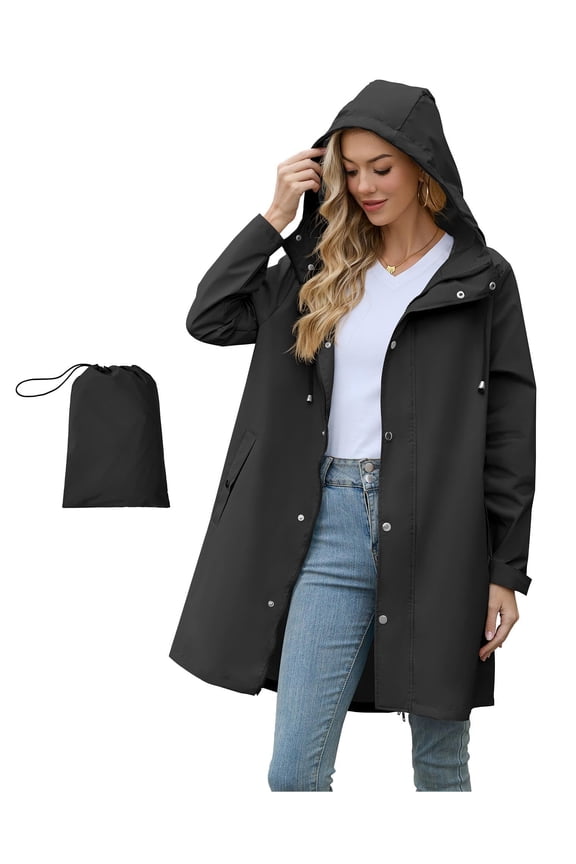 Waterproof Rain Jacket Women with Hood Lightweight Packable Rain Coats for Adults Cropped Anorak Windbreaker Colorblock Active Outdoor Golf Jackets Khaki XXL