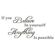 If You Believe In Yourself Proverbs Wall Sticker, Anything is Possible Wall Decal, Warm Inspirational Quotes Vinyl Decor for Office, Classroom, Study room, Gym, Bedroom, Living Room 11.7 27.7In