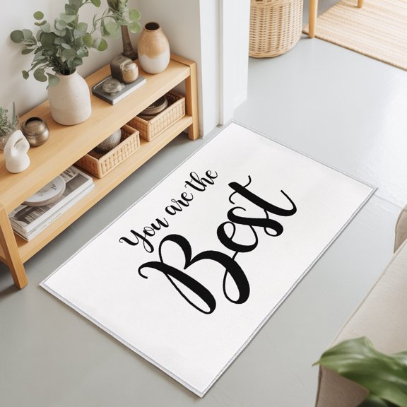 You Are The Best Quote Rectangle Rug 2'x3' Signs Art Positive Quotes Washable Area Rugs for Living Room Bedroom Entryway Non Slip Entrance Door Mat Indoor Floor Carpet