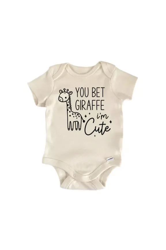 You Bet Giraffe Animal Safari Baby Boy Girl Clothes Bodysuit Cute Newbornrn Cute Baby Onesie, BABY BODYSUIT LAT 4424