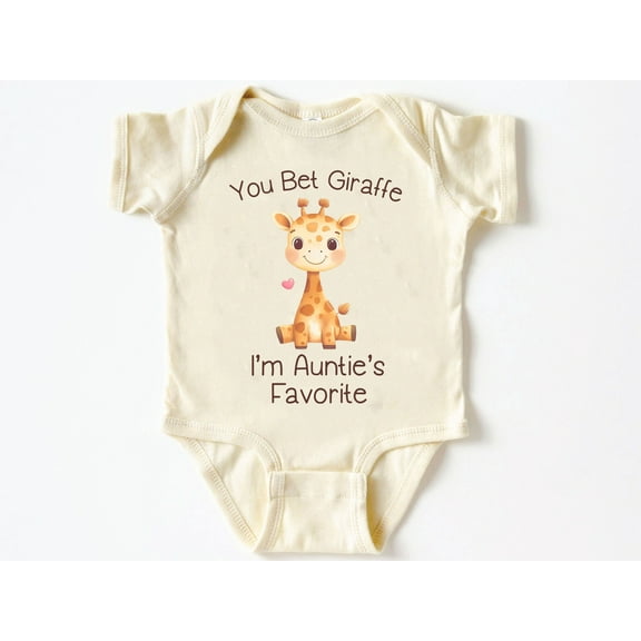 You Bet Giraffe I'm Auntie's Favorite Baby Bodysuit ,Funny New Born New Parent Baby Onesie®, New Mom Gift, Baby Shower Gift , Short Sleeve Tee Bella