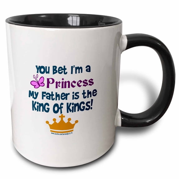 3drose, You Bet Im a Princess, 11oz Two-tone Black Mug