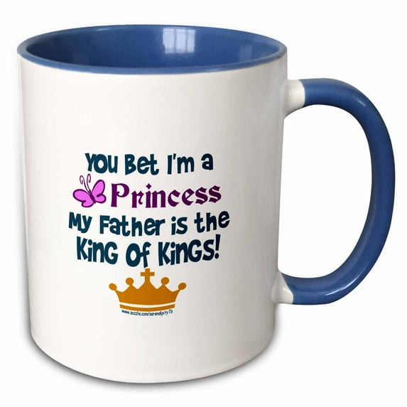 3drose, You Bet Im a Princess, 11oz Two-tone Blue Mug