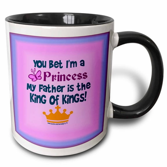 3drose, You Bet Im a Princess on Pink, 11oz Two-tone Black Mug