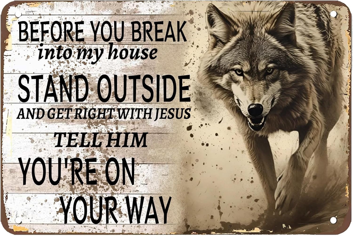 Before You Break Into My House Stand Outside Rustic Tin Signs Metal ...