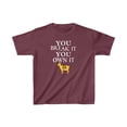thumbnail image 1 of You Break it. you own it. for basketball Caitlin Clark Fans Kids Cotton Tee, 1 of 2