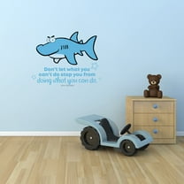 You Can Do Cute Shark Animal Quote Cartoon Quotes Decors Wall Sticker Art Design Decal for Girls Boys Kids Room Bedroom Nursery Kindergarten Home Decor Stickers Wall Art Vinyl Decoration (27x30 inch)