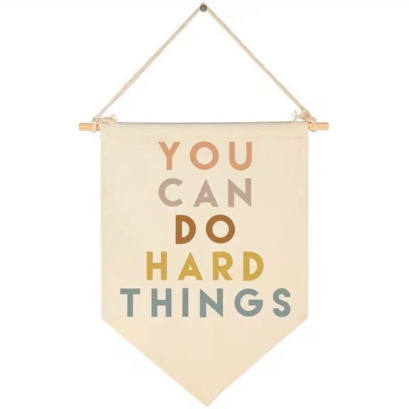 You Can Do Hard Things Canvas Triangle Flag Banner Classroom Office Decor