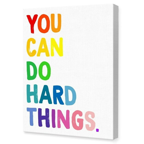 You Can Do Hard Things Wall Decor poster ,Positive Affirmations Wall Decor for Kids,Inspirational Canvas Wall Art for Classroom Kids Room
