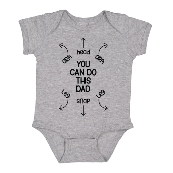 You Can Do This Dad Funny First Time Dad Baby Funny Cute Infant Creeper, One-Piece Baby Bodysuit (Heather Grey, 12 Months)