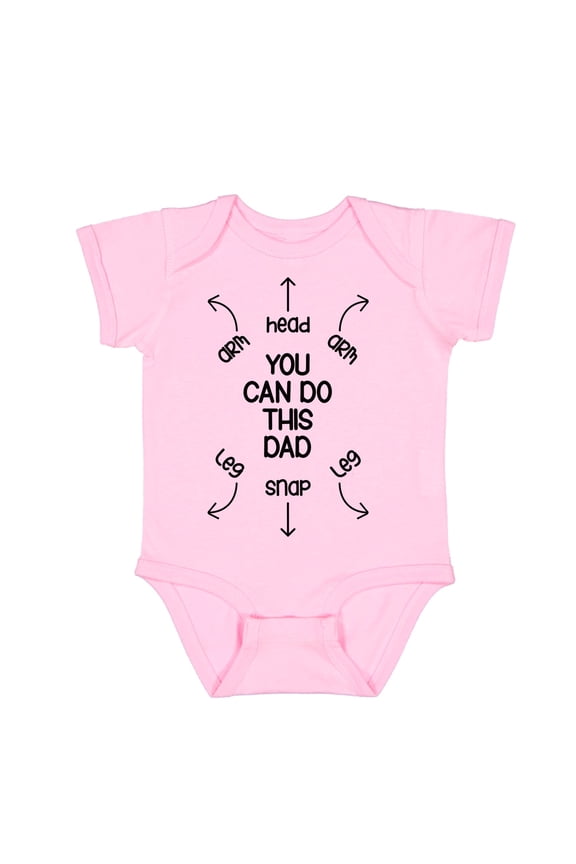 You Can Do This Dad Funny First Time Dad Baby Funny Cute Infant Creeper, One-Piece Baby Bodysuit (Pink,Newborn)