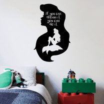 If You Can Dream It You Can Do It Life Motivation Inspirational Quote Little Mermaid Disney Princess Ariel Silhouette Vinyl Wall Decal Sticker Art Decoration Home Room Bedroom Nursery Size(20x14 inch)