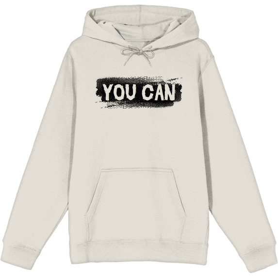 "You Can" Gym Culture Adult Sand Long Sleeve Hoodie-Large