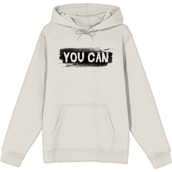 "You Can" Gym Culture Adult Sand Long Sleeve Hoodie-Small