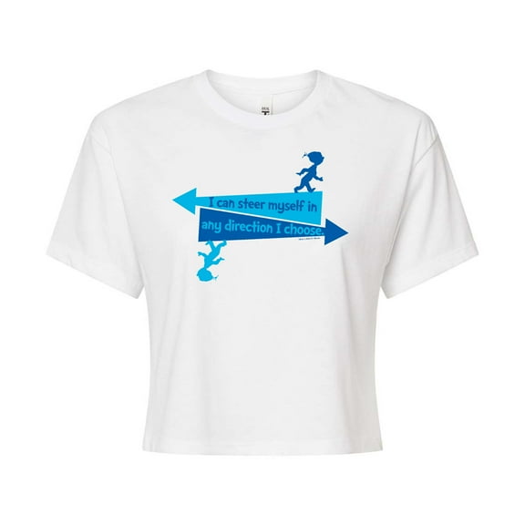 You Can Steer Yourself - Juniors Cropped Cotton Blend T-Shirt