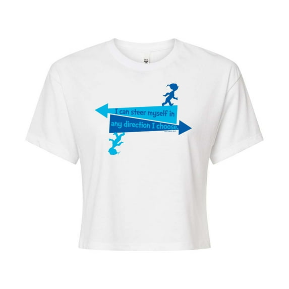 You Can Steer Yourself - Juniors Cropped Cotton Blend T-Shirt
