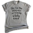 thumbnail image 1 of You Can Stop Asking When We're Having A Baby Now Shirt, Unisex Women's Shirt, Baby Pregnancy Announcement, Dark Heather Gray, X-Small, 1 of 6
