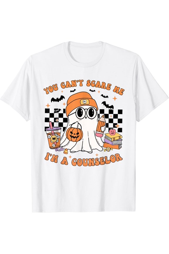 You Can'T Scare Me I'M A Counselor Halloween Pumpkin Fall T-Shirt All Size S-5XL