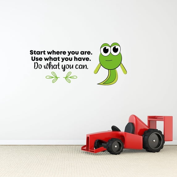 You Can Tadpole Animal Life Quote Cartoon Quotes Decors Wall Sticker Art Design Decal for Girls Boys Kids Room Bedroom Nursery Kindergarten Home Decor Stickers Wall Art Vinyl Decoration (20x40 inch)