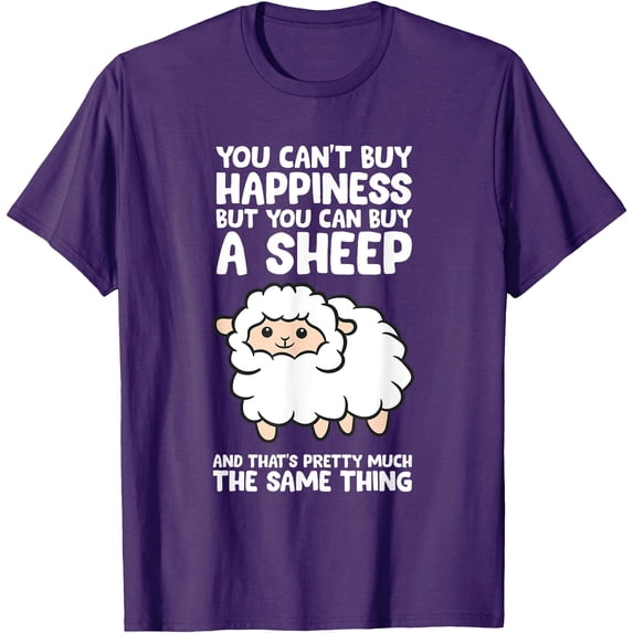 You Can't Buy Happiness But You Can Buy A Sheep Softstyle Unisex T-Shirt,Purple Color,Size YM