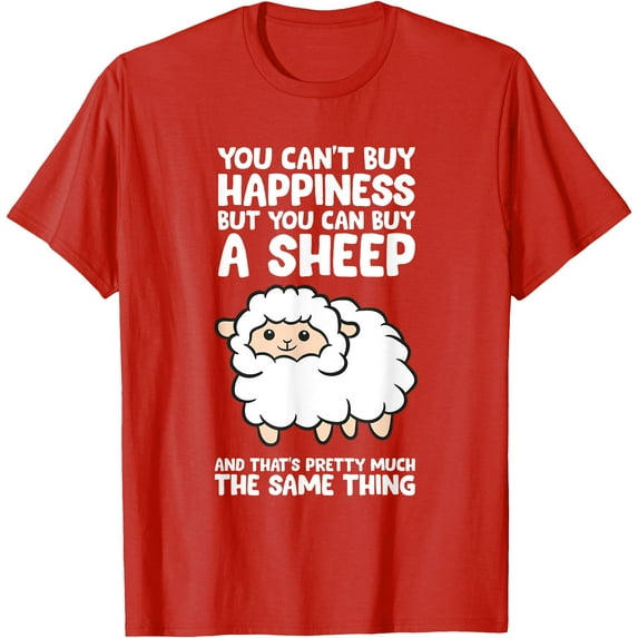 You Can't Buy Happiness But You Can Buy A Sheep Softstyle Unisex T-Shirt,Red Color,Size 3XL