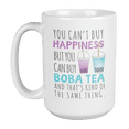 thumbnail image 1 of You Can't Buy Happiness, Funny Boba Quotes Coffee & Bubble Milk Tea Gift Mug (15oz), 1 of 3
