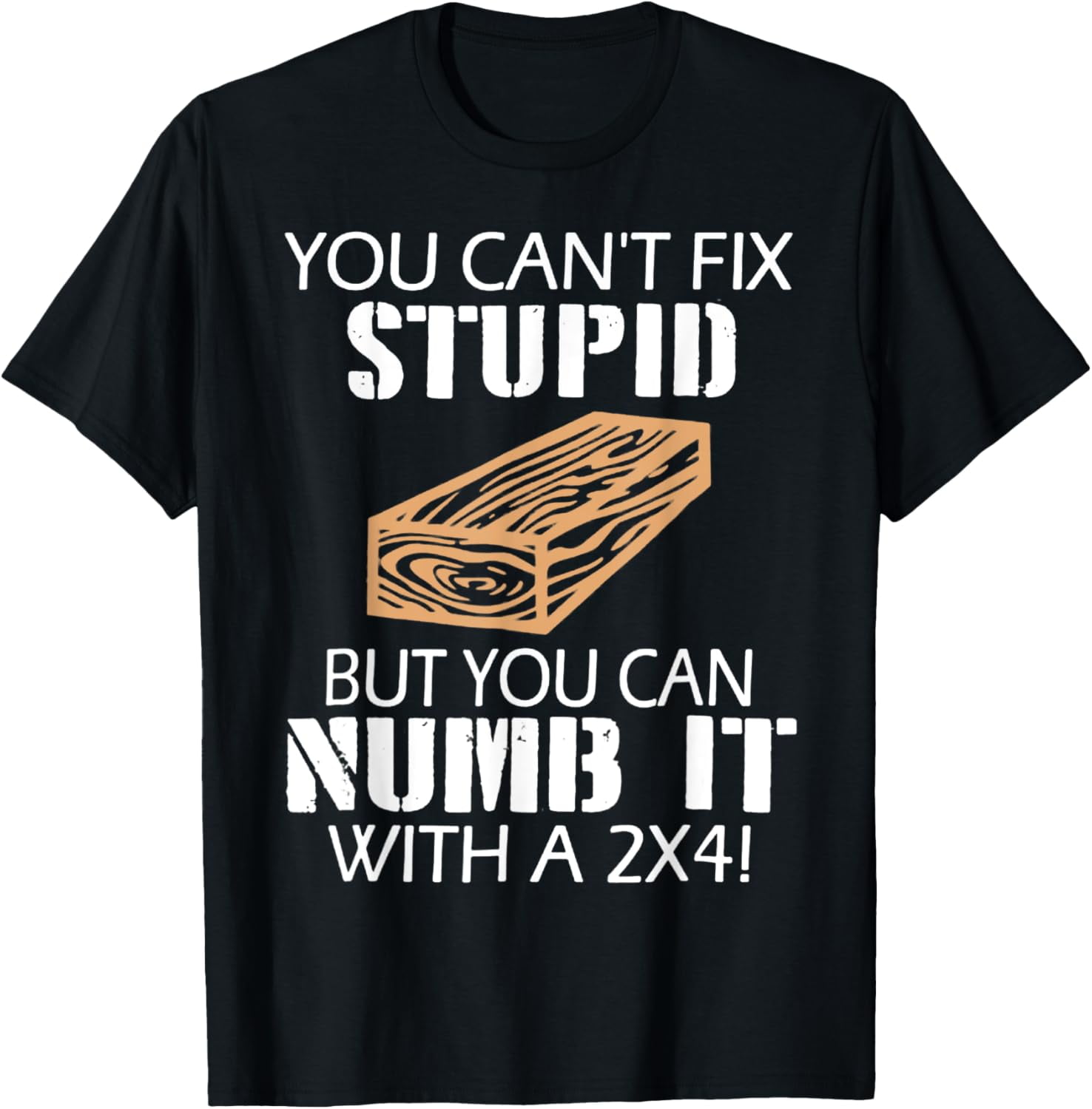 You Can t Fix Stupid But You Can Numb It With A 2x4 Funny T Shirt you-can-t-fix-stupid-but-you-can-numb-it-with-a-2x4-funny-t-shirt
