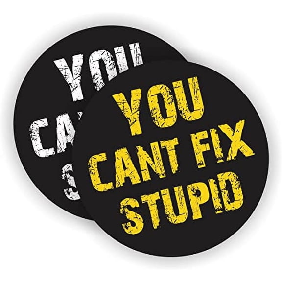 You Cant Fix Stupid Hard Hat Sticker / Helmet Decal / Label Lunch Tool Box Motorcycle | Size: 2" Diameter