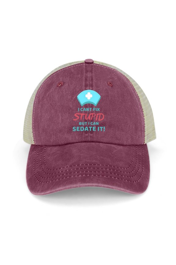 You Can’t Fix Stupid Wine Red Hat Adjustable Funny Fashion Unisex Baseball Cap for Men Women