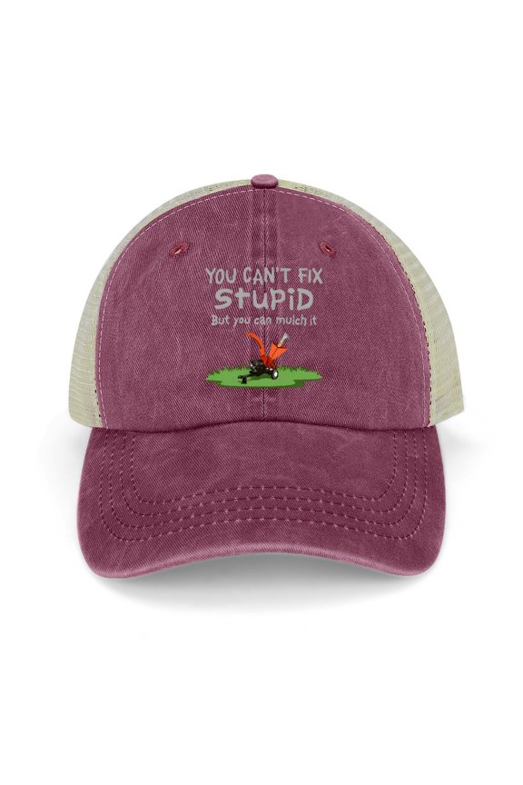 You Can’t Fix Stupid Wine Red Hat Adjustable Funny Fashion Unisex Baseball Cap for Men Women