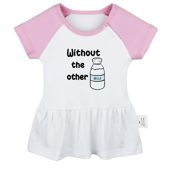 You Can't Have One & Without The Other Funny Dresses For Baby, Newborn Babies Skirts, Infant Princess Dress, 0-24M Kids Graphic Clothes (Pink Raglan Dresses, 0-6 Months)