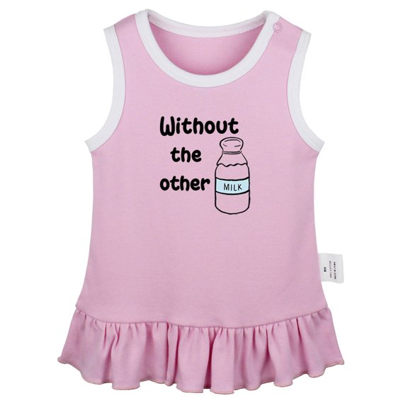 You Can't Have One & Without The Other Funny Dresses For Baby, Newborn Babies Skirts, Infant Princess Dress, 0-24M Kids Graphic Clothes (Pink Sleeveless Dresses, 6-12 Months)