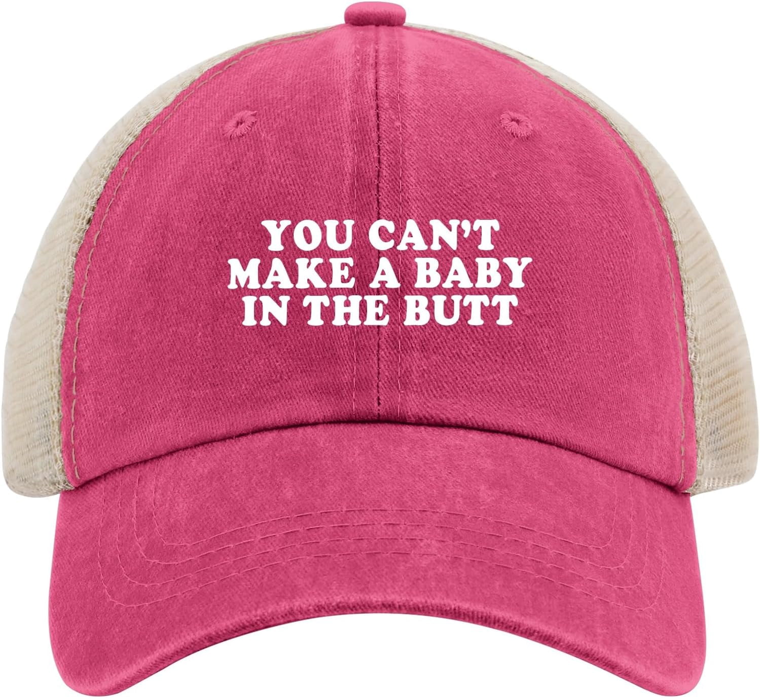 You Can't Make A Baby in A Butt Hat Trucker Hat Men Funny Mesh Cap for ...