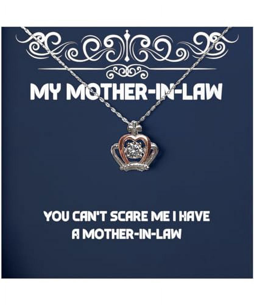 You Can't Scare Me I Have A Mother Mother-in-law Crown Pendant Necklace, Love Mother-in-law Gifts, Jewelry For Mom from Daughter, Nice crown pendant necklace, Beautiful crown pendant necklace,